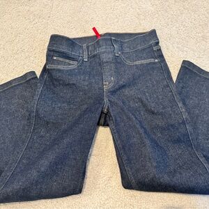 Spanx Dark Wash Crop Flair Leg Jeans - Blue